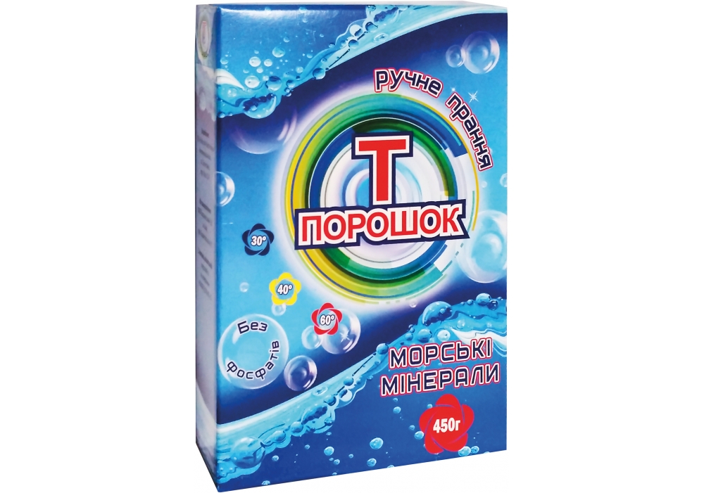 Порошок "Т" ручне прання 450 г Морські мінерали TEZAT